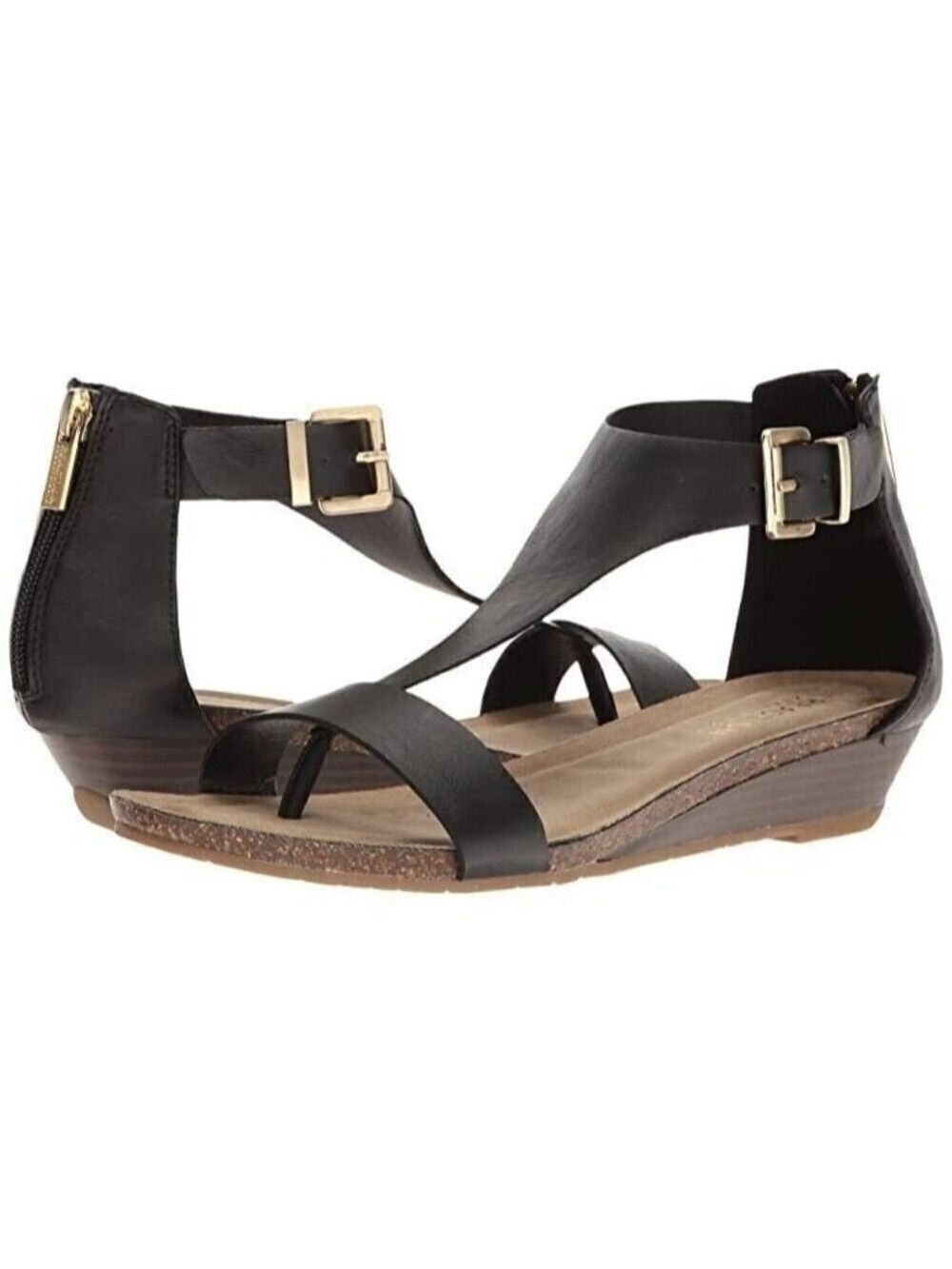 Reaction Kenneth Cole "Great Gal" Ankle Strap Women New Sandal Low Wedge